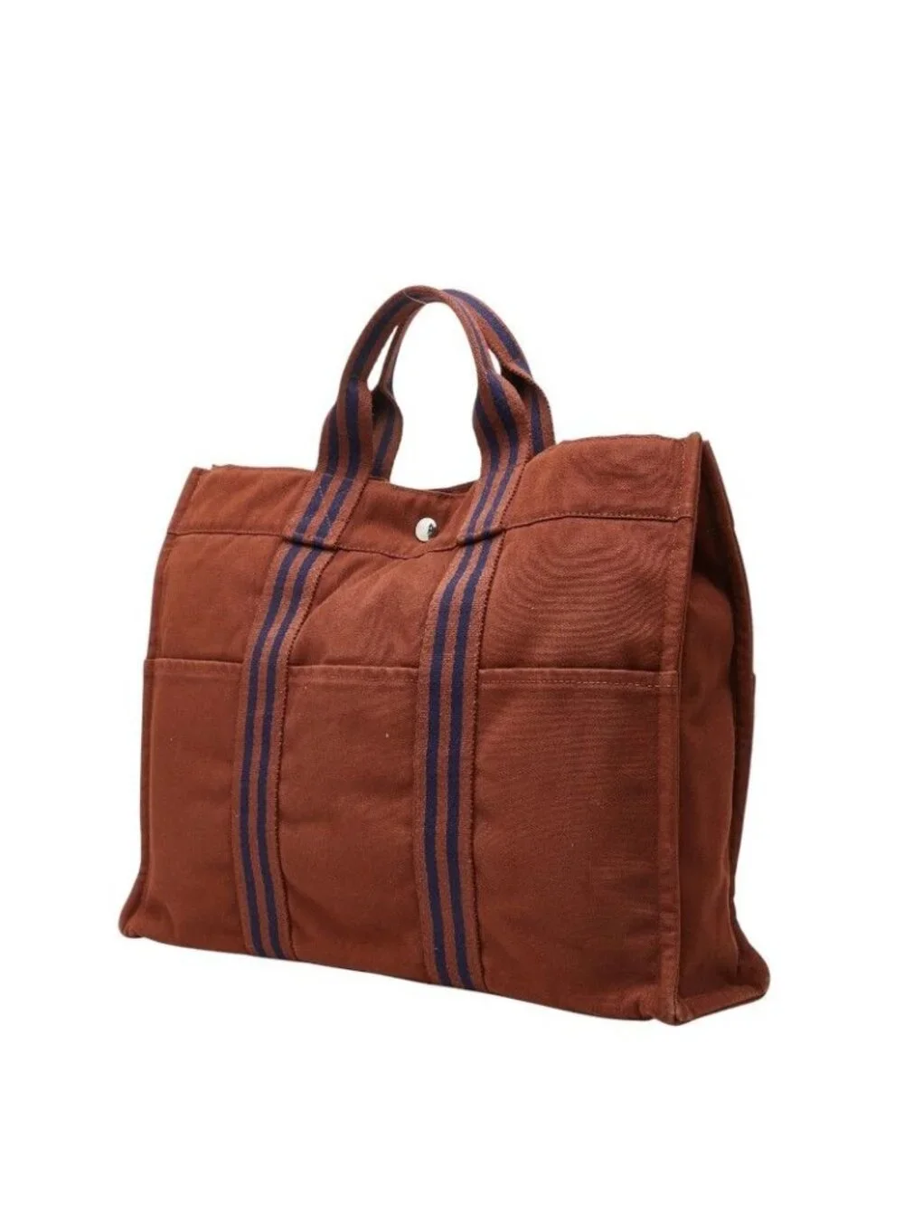Hermes Full Toe MM Tote Brown Canvas